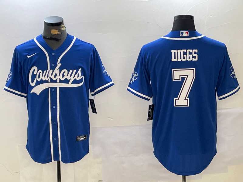 Men%27s Dallas Cowboys #7 Trevon Diggs Light Blue Cool Base Stitched Baseball Jersey->dallas cowboys->NFL Jersey